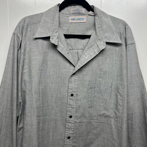 City Streets Mens Vintage Single Needle Tailoring Gray Shirt Size XL Tall Defect - Picture 3 of 11